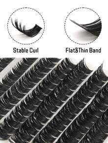 160D/80D 10-Row Volumizing Eyelash Extension Set, Thick And Dense Cluster Eyelash Extensions, Single Eyelash, Faux Mink Eyelash Cluster, D-Curl, Multiple Lengths, Eyelash Extension, Significant Eyelash Extension, Eyelash Cluster, Single Eyelash, False Eyelashes - D - View 3