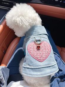 1 bộ quần áo cho thú cưng, kiểu dáng Châu Âu & Mỹ, phù hợp cho chó nhỏ và chó con, thời trang, dễ thương, thoải mái, bộ trang phục đáng yêu. - Màu xanh lam - Xem 1