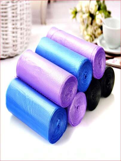 1 Pack (5 Rolls, 100 Sheets Total, Each Sheet Size 45cm X 50cm) Disposable Continuous Roll Flat Trash Bags, Suitable For Office, Kitchen, Living Room, Classroom, Hotel, Motel And Restaurant