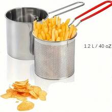 Nồi lọc mì bằng thép không gỉ Sus304, nồi chiên, nồi nấu có lưới lọc, máy thoát dầu, nồi nấu súp, nồi nấu sữa, phụ kiện nấu ăn, thích hợp cho bếp từ và bếp gas, chảo đa năng luộc hải sản - Bạc - Xem 8