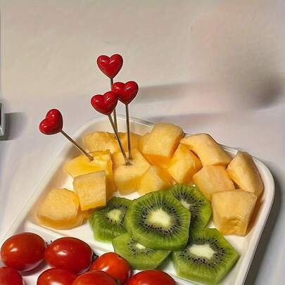 10 piezas/5 piezas Juego de tenedores de postre con forma de corazón, tenedores de acero inoxidable para fruta y pastel, selección de aperitivos románticos, adecuados para el Día de San Valentín, el Día de la Madre, bodas y regalos para fiestas