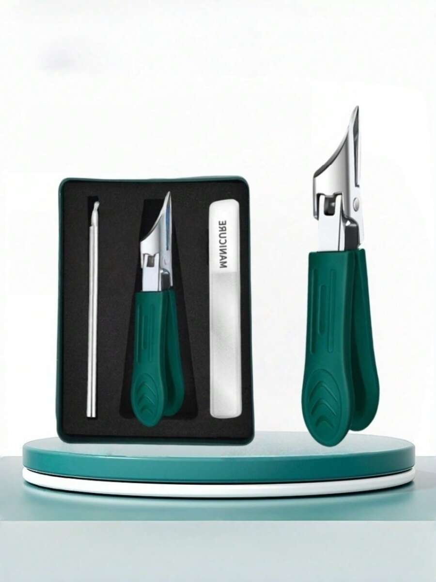 3pcs Ingrown Toenail Clipper, Wide Opening Stainless Steel Nail Clippers, Nail Care Tools For Home Use - Multicolor - View 1