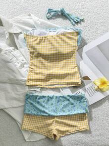 Bộ đồ bơi Tankini dành cho nữ. Bikini nghỉ hè, trang phục đi biển, bộ đồ gợi cảm, thanh lịch cho bãi biển phong cách Bohemia Xuân Hè 2026. - Nhiều màu - Xem 4