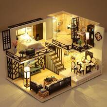 Miniature House Kit For Adults, Mini House Building Kit, DIY Kit For Adults, Wooden Dollhouse Kit For Birthdays And Christmas M033-B - A - View 3