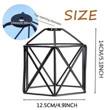 1/3件組金屬籠狀吊燈燈罩套組，復古燈座吊燈電線燈具，適用於農舍風臥室、餐廳 - 鑽石燈罩 - 查看 2