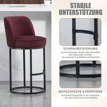 Barstools - WINE RED + Linen - View 5