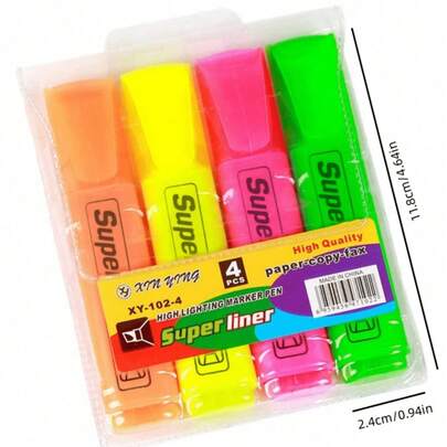 6pcs/Set Super Fluorescent Highlighter Pens, Multi-Color Marker Pens, Suitable For Note Taking, Highlighting, Office & School Supplies