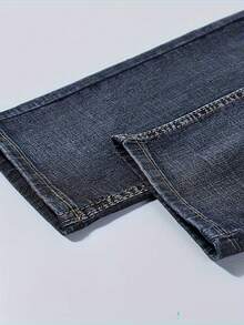 These Men's Jeans Are A Versatile Staple. Crafted From Classic Stretch Denim For All-Day Comfort, They Seamlessly Transition From Business To Leisure. The Perfect Gift For Any Occasion, These Thickened Jeans Offer Soft Comfort-Making Them An Ideal Present For Boyfriends, Husbands, Or Friends.Jeans For Men.Mens Pants - 黑色 - 查看 8