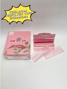 OHIS - 110mm 768张/24册/每卷32张卷烟纸 + 32个滤嘴 - 粉色系列，108*44mm卷烟纸 - 粉色系列，天然阿拉伯树胶卷烟纸 - 经典超薄烟纸，14克/平方米厚度，慢燃，烟灰结构稳定，易于卷制，无异味，适合情侣、圣诞节、万圣节、生日、派对礼品 - 彩色 - 查看 1