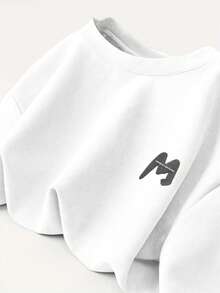 Men's Fashionable Casual Suede Crew Neck Short Sleeve T-Shirt - White - View 6
