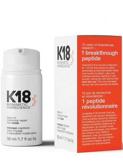 Leave-In Molecular Hair Mask, Repairs Dry Or Damaged Hair, Reverse Hair Damage From Bleach, Color, Chemical Services & Heat