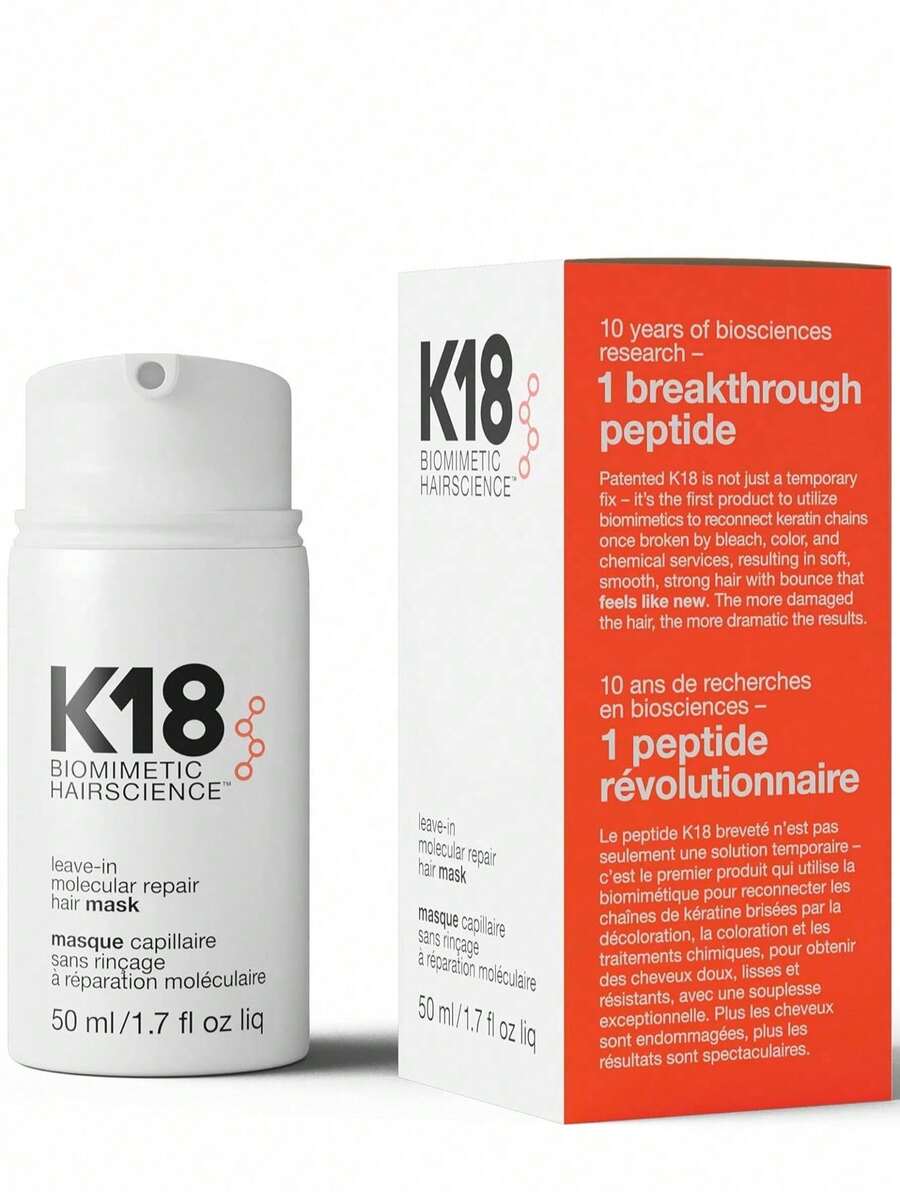 Leave-In Molecular Hair Mask, Repairs Dry Or Damaged Hair, Reverse Hair Damage From Bleach, Color, Chemical Services & Heat - Full Size - View 1
