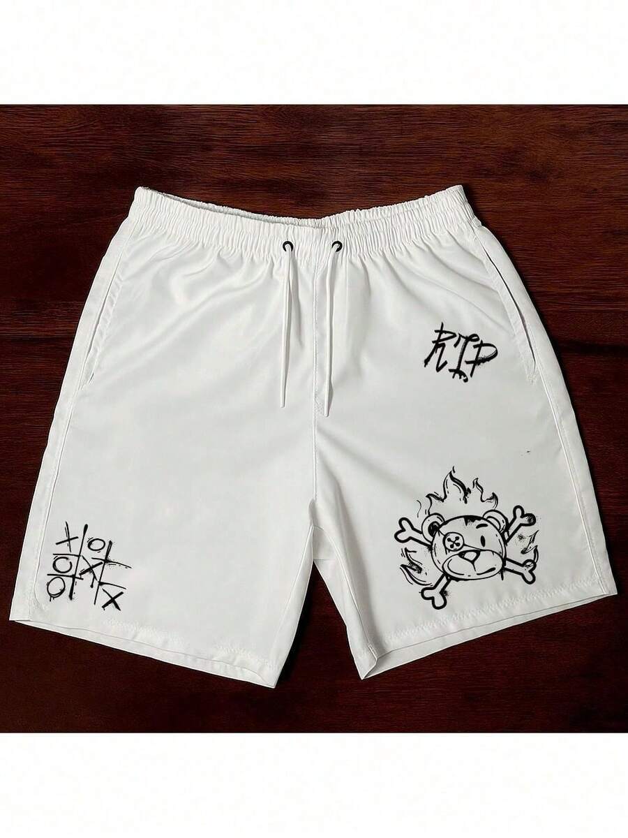 Bermuda Masculina Estampa "Urso Rip" – O Visual dos Blogueiros para o Verão - Branco - Visão 1