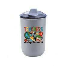 1pc 12oz Stainless Steel Oval Insulated Tumbler With Lid, Portable Travel Mug, Suitable For All Seasons, Teacher's Day Gift - Color - View 13
