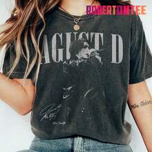 Agust D Vintage Comfort Color Shirt, Agust D D-Day Tour Shirt, Kpop On Tour, Gift For Fan - màu đen - Xem 1