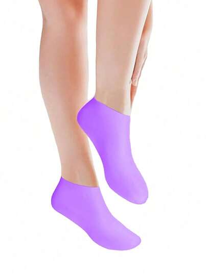 1/2 Pairs Moisturizing Silicone Socks For Heel Crack & Dead Skin Removal; 24H Lock Moisture Odorless Elastic Foot Care Socks; Soft Comfortable Easy On/Off Anti-Dry Silicone Socks; Reusable Silicone Foot Socks For Daily Nourish & Care