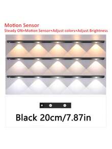 50/40/30/20cm Cat Eye Hill Light, LED Cabinet Light With Motion Sensor And Three-Color Changing Strip, Ultra-Thin Smart Kitchen Counter Lamp With Rechargeable Battery And Body Sensor, Wardrobe Home Decor Hill Light, Motion Sensor Light, Hill Light, Night Light, Cat Eye Spotlight, Sensor Light, LED Light, Three-Color Dimmable Light, Lighting - Cat's Eye Hill Light - View 20