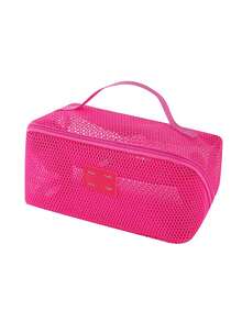 Large Capacity Cute Mesh Women/Girls Travel Cosmetic Bag, Simple And Convenient Travel Essential - Multicolor - View 7