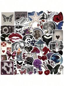 50Pcs Aesthetic Stickers Watercolor Stickers Y2k Stickers Y2K Dark Goth Stickers Downtown Stickers Y2k Gifts Groovy Stickers 90s Stickers Vinyl Waterproof Stickers For Envelope,Water Bottle,Computer,Laptop,Phone,Luggage,Notebook,Fridge - 各種各樣的 - 查看 6