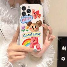 Phone Case: Cartoon Bear Phone Case Compatible with iPhone 17/16/15/14/13/12/11 Pro Max, 17 AIR, 17 PRO - Anti-Drop Full Cover TPU Case for X/XS/XR, XS Max, 7/8/6S Plus/SE/SE3 - Simple Fashion Shockproof Soft Protective Cover - Blanco - Ver 4