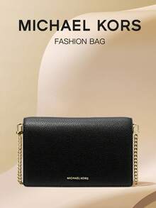 Michael Kors JET SET 女士单肩包，小号手提包，带链条肩带 - 黑色 - 查看 1