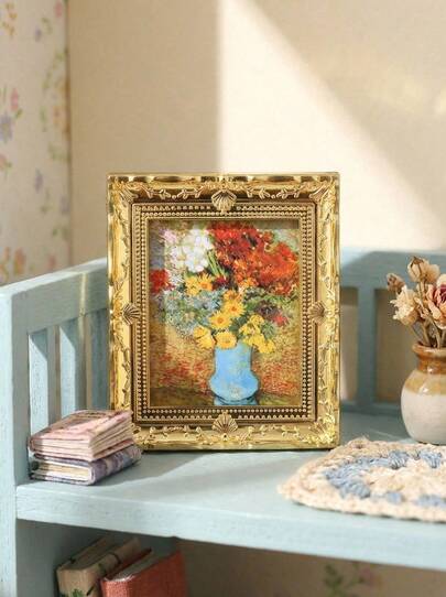 POKOJA LAND 1pc Miniature Dollhouse Wall Painting Frame, 1:12 Scale Vintage Palace-Style Decor Accessories (Partially Random),Miniature,Miniature Things,Dollhouse Miniatures,Vintage Wall Decor,Dollhouse Miniature,Miniature Decor