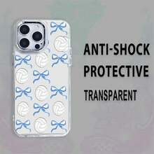 Estampado de pelotas de voleibol y lazos azules sobre fondo gris. Esta elegante funda para teléfono es compatible con Samsung, Apple, OPPO, , etc. Fabricada en TPU flexible, resistente a golpes y arañazos, ofrece una excelente protección contra caídas y un agarre cómodo. Es un regalo ideal para familiares, amigos y seres queridos, y una opción perfecta para festivales. Fundas para iPhone, San Valentín, , fundas para hombre, celulares y accesorios, funda transparente para teléfono. - transparente - Ver 1