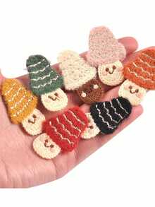10pcs 27x45mm Mixed Color Cute Mushroom Shaped Embroidered Patches, DIY Decoration For Clothing/Hats/Bags/Dolls And Other Sewing Accessories - Multicolor - View 5