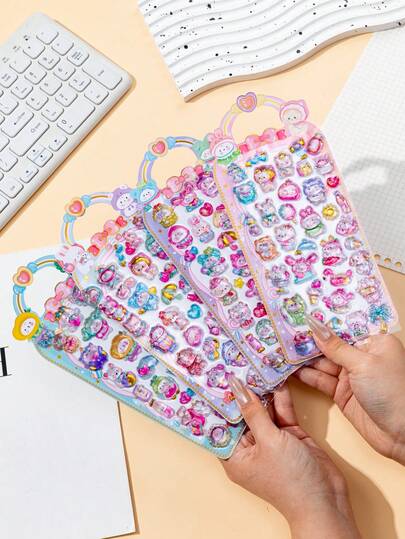 1 Bộ 2026 Hình dán 3D hoạt hình động vật dễ thương mới. Hình dán chống thấm nước, có thể tái sử dụng, thích hợp cho sổ lưu niệm, trang trí văn phòng phẩm, đồ thủ công DIY [Kiểu dáng/Màu sắc/Bao bì ngẫu nhiên]