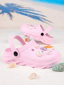 Fashionable Versatile Children's Pearl Decorated Clogs, Suitable For Outdoor Wear - Pink - View 10