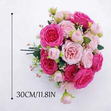 These 6 Artificial Peony Flowers Are Lifelike And UV-Resistant. They Are Perfect For Indoor Home Decoration, Outdoor Garden Decoration, Wedding Decoration, And Valentine's Day Decoration, Making Them The Best Gift Choice. - Hua-005-6-meifen - View 3