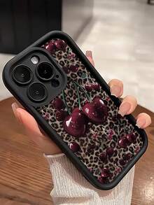 1 chiếc ốp lưng điện thoại TPU mềm chống sốc, họa tiết da báo đen và quả anh đào thời trang, tương thích với iPhone 17/17 Air/17 Pro/17 Pro Max/16/16 Plus/16 Pro/16 Pro Max/15/14 Plus/13/12/11 và S26/S26 Plus/S26 Ultra/S25/S25 Plus/S25 Ultra/S24/S23/S22/S21/A55/A15/A56/A52 [Phiên bản quốc tế, không phải nội địa] - màu đen - Xem 6