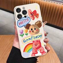 Phone Case: Cartoon Bear Phone Case Compatible with iPhone 17/16/15/14/13/12/11 Pro Max, 17 AIR, 17 PRO - Anti-Drop Full Cover TPU Case for X/XS/XR, XS Max, 7/8/6S Plus/SE/SE3 - Simple Fashion Shockproof Soft Protective Cover - Blanco - Ver 2