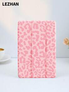 Cheetah,Leopard Print Pink Spot Leopard Print Flat Protective Case, Compatible With IPad 10.2 Inch, IPad Pro 11 2021/2020/10th Gen/Mini4/5/6, Galaxy Tab A8 10.5 Inch 2022, Matepad 10.4/Tab, With Pencil Slot, Anti-Fall, Tablet Stand Protective Cover - Multicolor - View 3