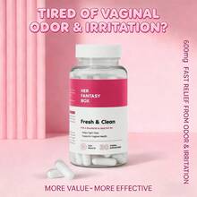 HERFANTASYBOX Fresh & Clean Vaginal Suppositories | Balanced & Healthy PH | Helps Fight Odor & Supports Vaginal Health | 30 Suppositories | Fast Results - 1瓶 - 查看 2