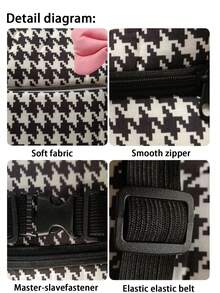 1pc Houndstooth Bow Tie Car Tissue Box, Houndstooth Car Sunvisor Tissue Holder, Multi-Function Napkin Box Auto Accessories - A - View 4