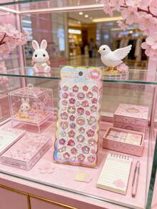Assorted Sakura Rabbit, Bird, And Cute Cat Cartoon Designs, 3D Crystal Clear Embossed Waterproof Stickers, Suitable For Scrapbooking, Diary Decoration, Children's Reward Cards, Random Color And Style Packaging - Multicolor - View 4