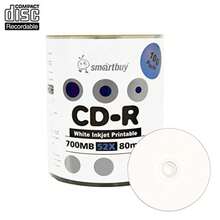 SmartBuy 700 MB/80min 52 x CD-R White Inkjet Hub Printable Blank Data medios grabables Disco Shrink Pack - 200 discos - Ver 3
