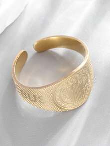 1PC New Luxury Fashionable Simple Christian Amulet Wide Open Ring, Engraved With The Portrait Of Jesus, Men's High-Quality Stainless Steel Ring Accessory, Adjustable Size, Suitable For Daily Wear And Gift Giving - Fashion - View 6