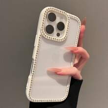 Luxury Diamond-Studded Clear Sparkling Phone Case, Compatible With IPhone 15/15 Pro Max/15 Pro/15 Plus/11/12/13/14/16 Pro Max/XS/XR/11 Pro/11 Pro Max/12 Pro/12 Pro Max/13 Pro/13 Pro Max/7 Plus/14 Pro/14 Pro Max/14 Plus/16 Pro/16 Plus/7 Plus/8 Plus/8/SE2. Fashionable, Luxurious, Soft, And Sparkling Protective Case, Available In Pink, White, Blue, Black, And Brown. Waterproof, Shockproof, Drop-Resistant, Scratch-Resistant, With A Premium Feel. Perfect Valentine's Day Gift For Your Loved One - 白色 - 查看 6