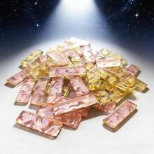 100g/Pack Sunflower Textured Mosaic Glass Bricks, Electroplated Concave-Convex Surface, Mixed Gold And Pink, Suitable For Home Decor, Space, Mirror Decoration, Handicraft, Outdoor Decoration, Craft Decoration, Art Decoration, Scene Decoration, Wall And Bar Decoration, DIY Jewelry Making, Soluble Glass Material - Concave-convex Long Gold Bar - View 7