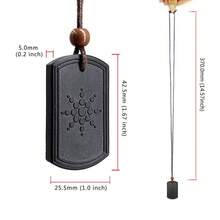 Black Square Quantum Pendant Necklace Anti Radiation Volcanic Stone Anion Energy Necklace For Daily Wear - màu đen - Xem 7