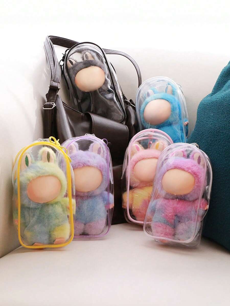 1pc Transparent Display Bag For Labubu, Single Piece 1 Transparent Display Bag, Suitable For Labubu, Square Blind Box Hanging Bag, With Waterproof And Dust-Proof Multi-Functional Characteristics, Very Suitable For Storing Dolls And Small Accessories - Multicolor - View 1