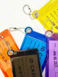 1 pièce Porte-carte PVC transparent de couleur bonbon Y2K - Étui transparent pour pass de bus/repas/accès avec charm de suspension holographique, accessoire de sac en gelée, retour à l'école et streetwear 2025 pour femmes, petit portefeuille, porte-monnaie, porte-cartes, portefeuille mignon, portefeuille vintage - Multicolore - Voir 3