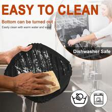 Black Square Air Fryer Baking Tray Non-Stick With Handles Oven - 黑色 - 查看 4