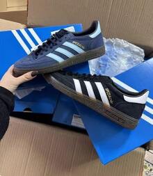 Adidas HANDBALL SPEZIAL Men's And Women's Retro Sports Casual Sneakers - Navy Blue/light Blue - View 6