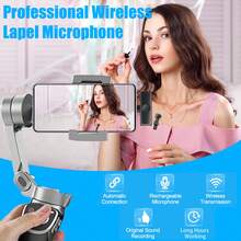 Micrófono inalámbrico de solapa con interfaz Tipo-C, plug and play, latencia ultra baja de 2.4G, con chip de cancelación de ruido incorporado, adecuado para grabación de video, entrevistas, podcasts, vlogs en teléfonos inteligentes y iPads - Negro - Ver 10