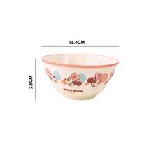 Disney Plato de cena de cerámica con diseño de dibujos animados, plato redondo de estilo crema de 8 pulgadas, juego de plato, tazón y taza, vajilla de alta calidad para uso doméstico - Multicolor - Ver 24