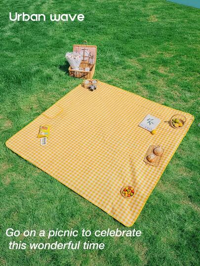  Thảm dã ngoại kẻ caro URBANWAVE, chăn cắm trại ngoài trời, đồ dùng du lịch bãi biển, công viên, sân cỏ, đệm đa năng gấp gọn nhẹ di động, thảm trải ghế sofa, thích hợp cho kỳ nghỉ, dã ngoại mùa hè, mùa xuân, đi bộ đường dài, phiêu lưu.