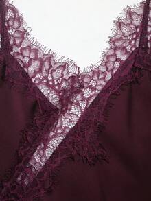 DEEKA New Arrival Women's Fashion Lace Decor Camisole Top Summer - Red Violet - View 5